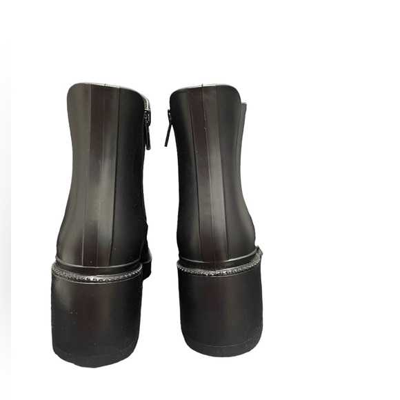 🌼💚💚NEW. INC International Concepts Rain Boots Black Ankle Block - Picture 4 of 7